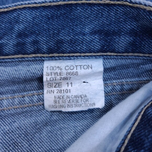 Vintage Rave R4R Jeans Womens 11 Blue Mid Rise Super Flare Leg Denim Y2K Hippy - Picture 8 of 8